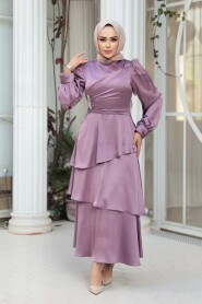Modest Evening Dress - Tiered Skirt Dusty Rose Modest Evening Dress 62291GK - 1
