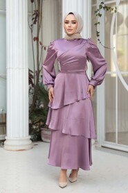 Modest Evening Dress - Tiered Skirt Dusty Rose Modest Evening Dress 62291GK - 2
