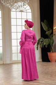 Modest Fuchsia Evening Dress 53631F - 4