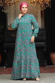 Modest Fuchsia Floral Dress 15718F - 2