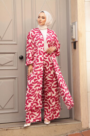 Modest Fuchsia Kimono Dual Suit 12886F - 1