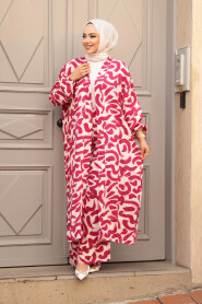Modest Fuchsia Kimono Dual Suit 12886F - 3