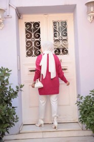 Modest Fuchsia Knitwear Tunic 7852F - 4