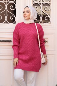 Modest Fuchsia Knitwear Tunic 7852F - 2