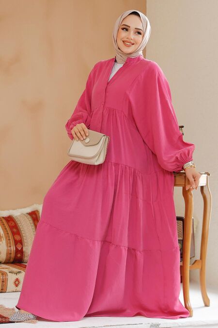 Modest Fuchsia Pastel Dress 536147F - NEVA STYLE