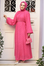 Modest Fuchsia Summer Dress 14291F - 2