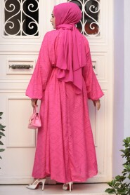 Modest Fuchsia Summer Dress 14291F - 4