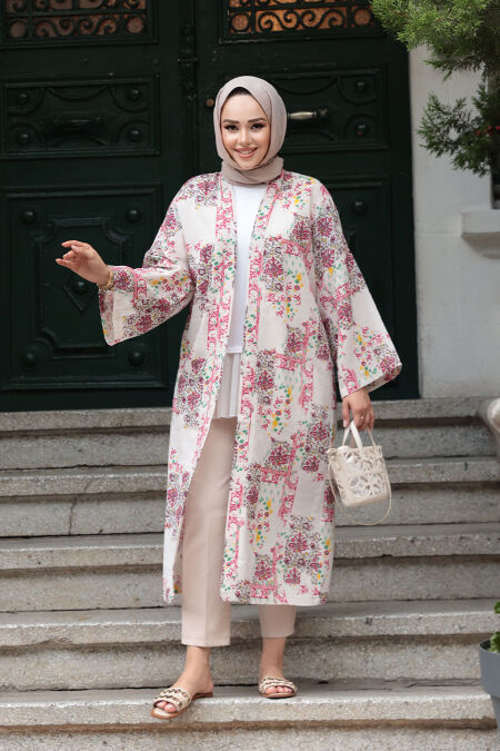 Modest Fushia Kimono 32121F - NEVA STYLE