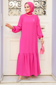 Modest Fushia Maxi Dress 41121F - 1