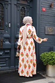 Modest Fushia Pastel Dress 23926F - 4