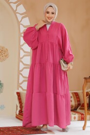 Modest Fushia Pastel Dress 536147F - 2