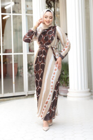 Modest Gold Pleated Dress 23503GOLD - 2
