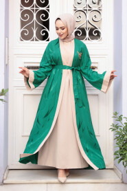 Modest Green Abaya Dress 76631Y - 1