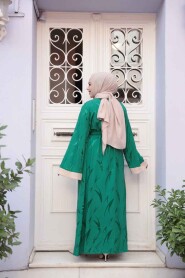 Modest Green Abaya Dress 76631Y - 4