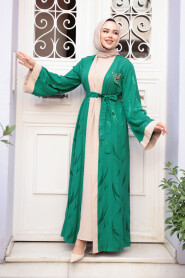 Modest Green Abaya Dress 76631Y - 2