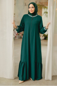 Modest Green Abaya Dubai 45276Y - 2