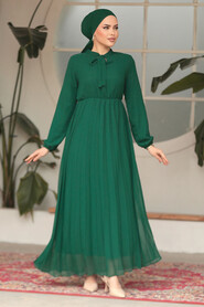 Modest Green Chiffon Maxi Dresses 50351Y - 3