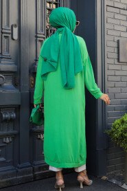 Modest Green Coat 10244Y - 3