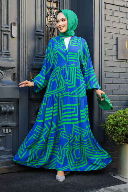 Modest Green Dress 23583Y - NEVA STYLE