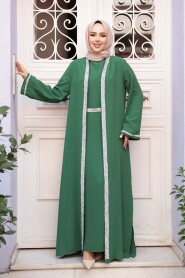 Modest Green Dress Dual Suit 76852Y - 3
