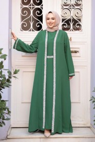 Modest Green Dress Dual Suit 76852Y - 1