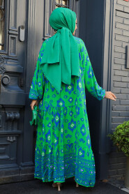 Modest Green Dress For Women 23453Y - 4