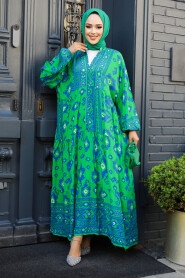 Modest Green Dress For Women 23453Y - 3