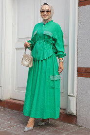 Modest Green Dual Skirt Suit 14225Y - 2