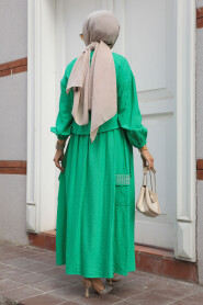 Modest Green Dual Skirt Suit 14225Y - 3