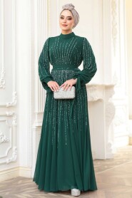 Modest Green Engagement Gown 25913Y - 3