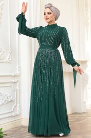 Modest Green Engagement Gown 25913Y - 4
