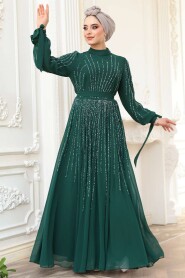 Modest Green Engagement Gown 25913Y - 2