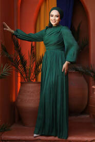 Modest Green Evening Gown 44081Y - 2