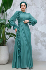 Modest Green Evening Long Dress 48571Y - 2