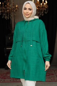 Modest Green For Women Coat 6686Y - 3
