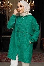 Modest Green For Women Coat 6686Y - 1