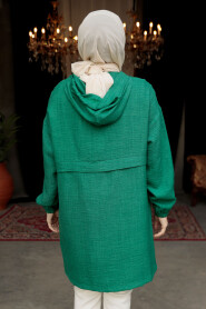 Modest Green For Women Coat 6686Y - 4