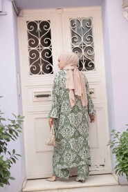 Modest Green Kimono Dual Suit 12884Y - 4