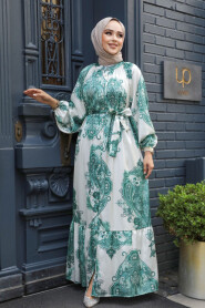 Modest Green Long Dress 23157Y - 1