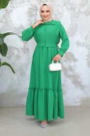 Modest Green Long Dress 30023Y - 2