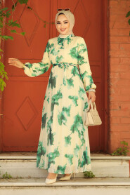 Modest Green Long Dress 34461Y - 2