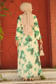 Modest Green Long Dress 34461Y - 3