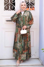 Modest Green Long Dress 52943Y - 4