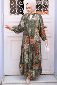 Modest Green Long Dress 52943Y - 3