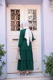 Modest Green Long Dress 596Y - 4