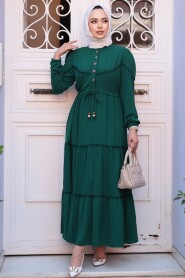 Modest Green Long Dress 596Y - 2