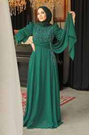 Modest Green Long Evening Dress 52021Y - 2