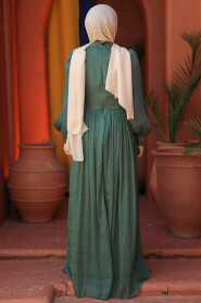 Modest Green Long Sleeve Evening Dress 46221Y - 4