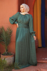 Modest Green Long Sleeve Evening Dress 46221Y - 2