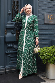 Modest Green Maxi Dress 23924Y - 2